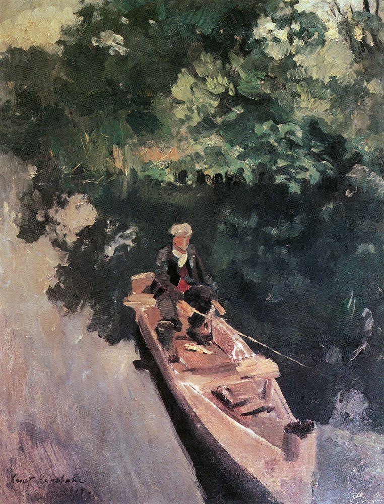 In the boat, 1915, by Konstantin Korovin