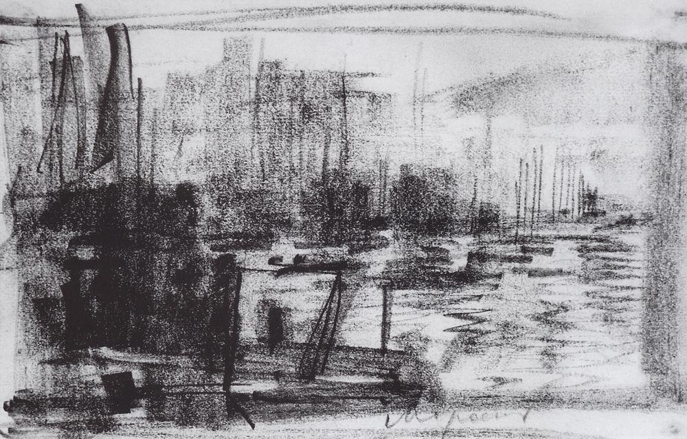 Harbour at marseilles,1890, by Konstantin Korovin