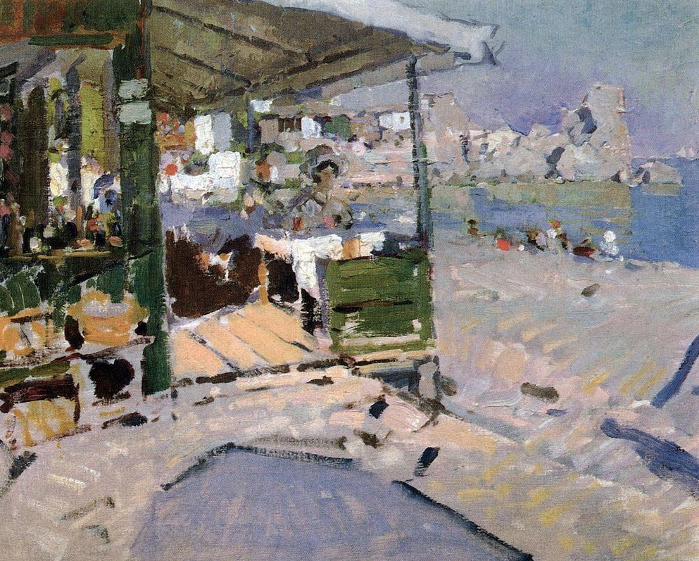 On the beach in the Crimea, by Konstantin Korovin,1909