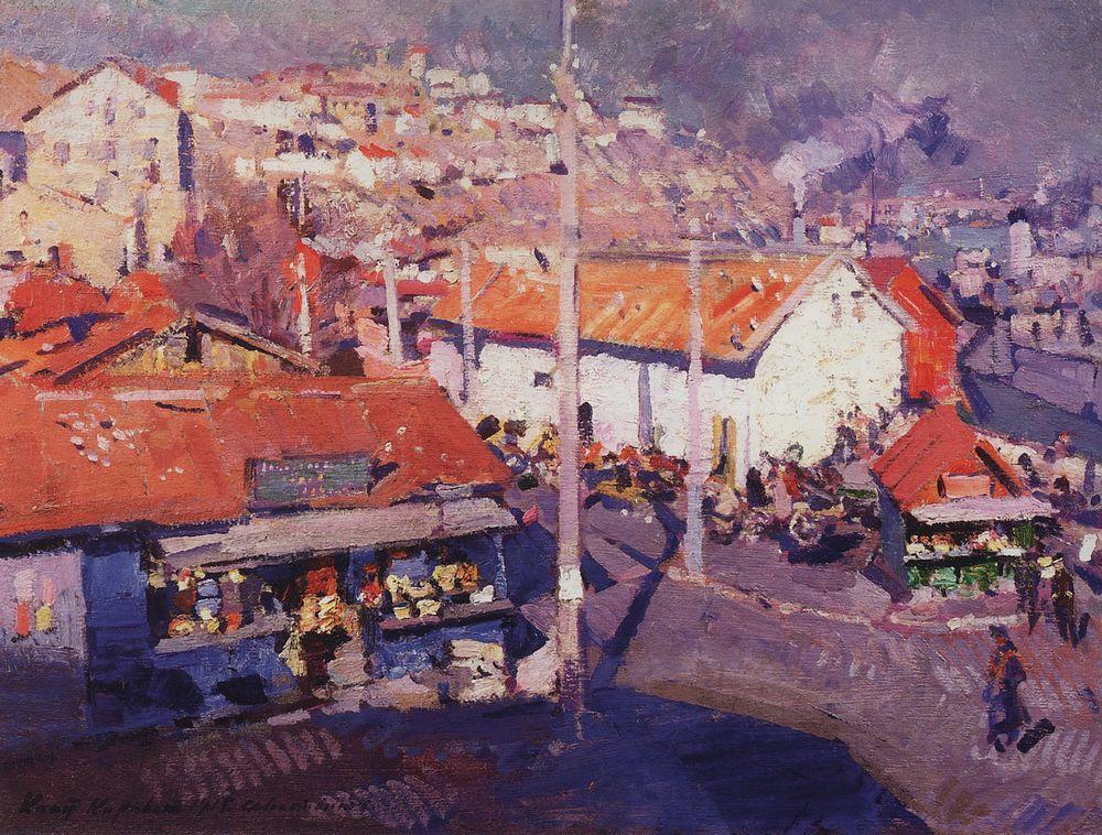 Sevastopol bazaar, 1915, by Konstantin Korovin