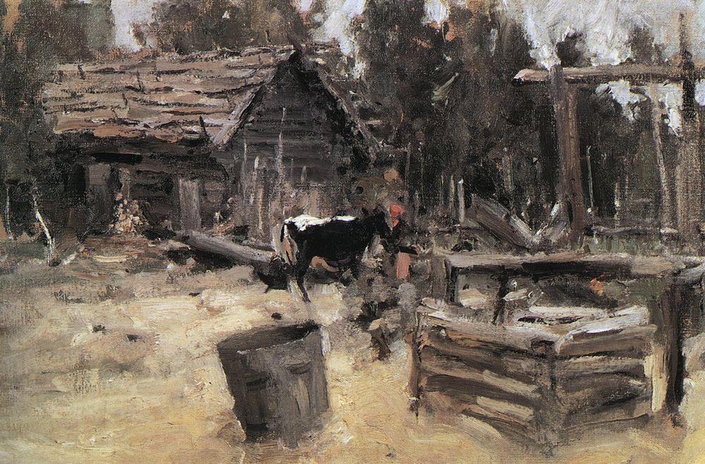 Yard, 1904, by Konstantin Korovin