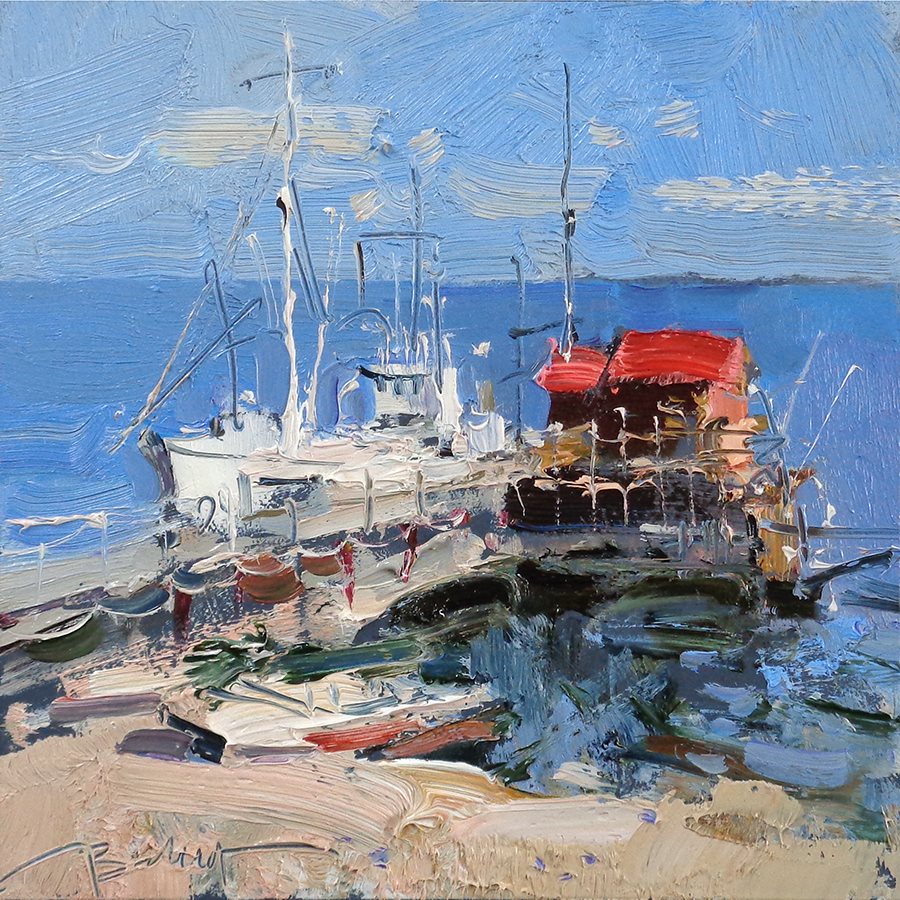 Baikal.-Bolshiye-Koty-by-Veronika-Lobareva-17.8х17.8-см-oil-2017