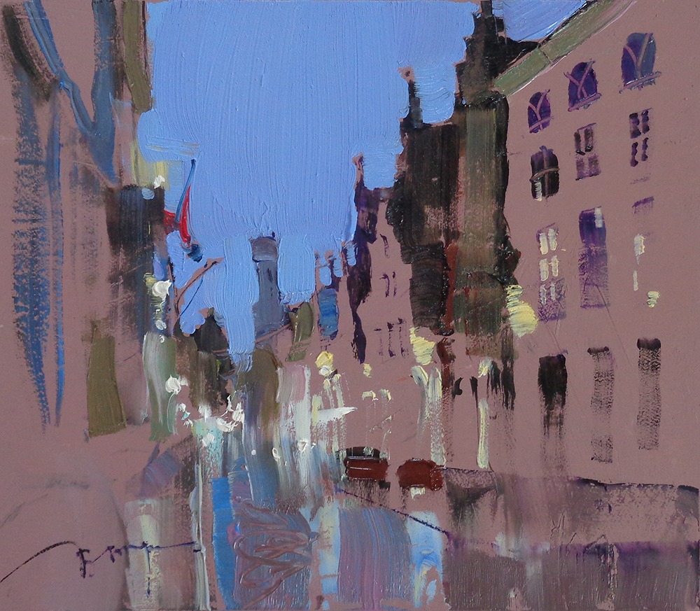 Bruges-Brugge-by-Veronika-Lobareva-15x17-cm-oil-on-cardboard-2020