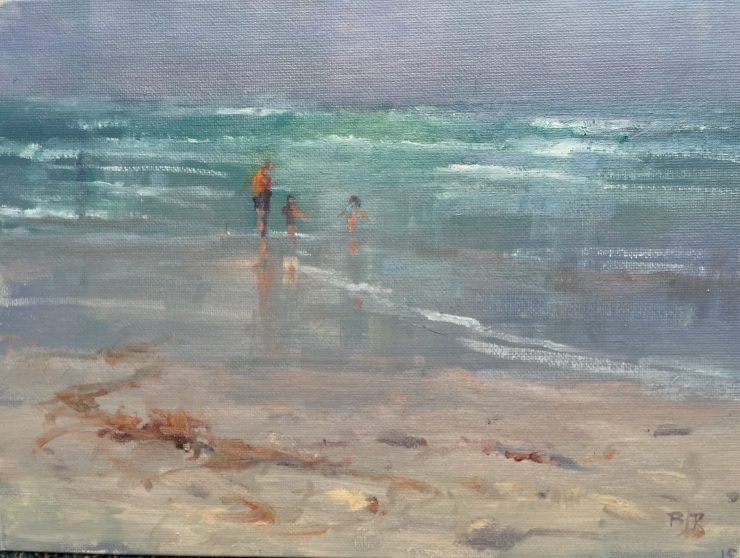 Asilomar Beach Holiday, by Barry John Raybould, Oil on Canvas