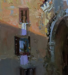 Landscape oil painting: Via Licciana Porto, by Barry John Raybould