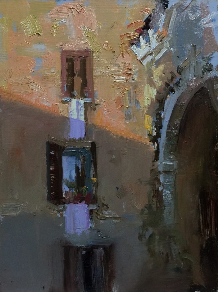 Landscape oil painting: Via Licciana Porto, by Barry John Raybould