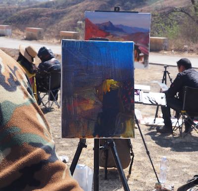 Barry and Bato Dugarzhapov painting in China