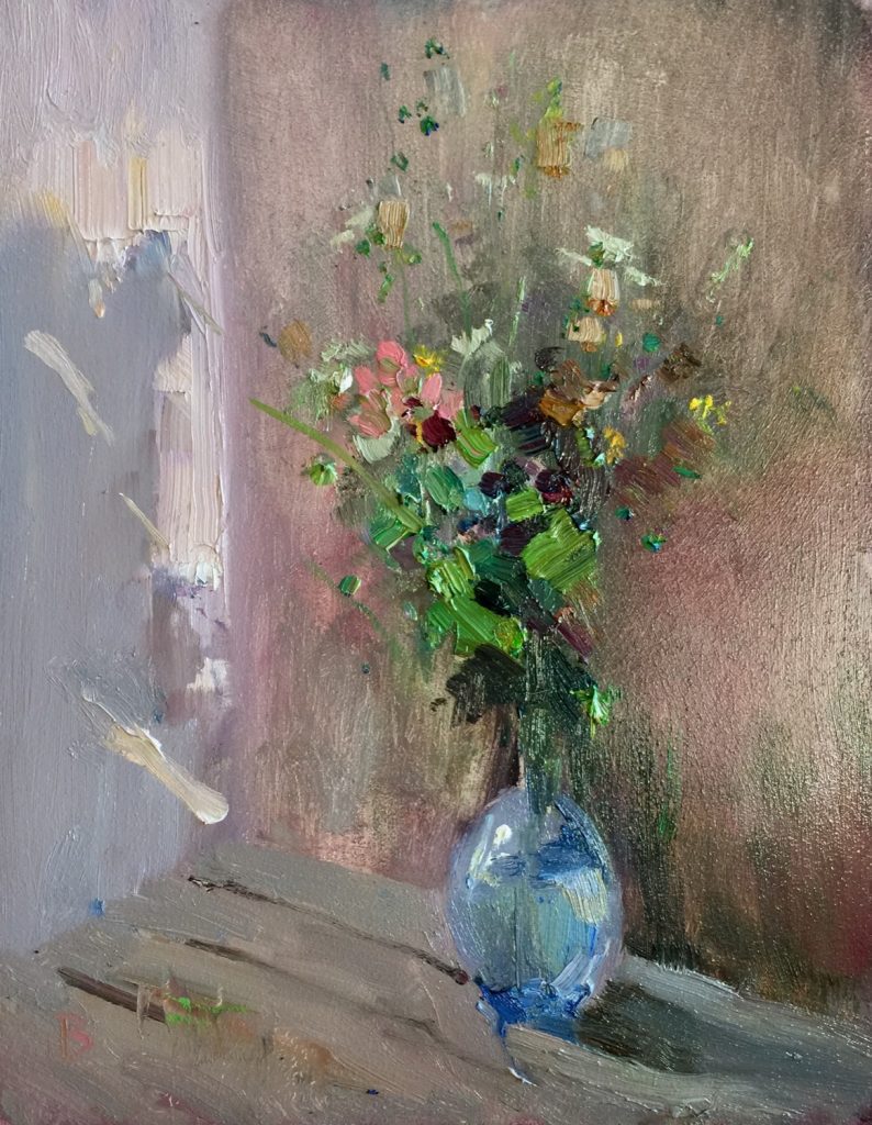 still life painting of wild flowers