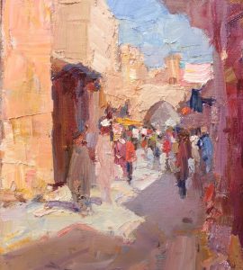 Marrakesh Medina, by Barry John Raybould, 22cm x 30cm, Oil on Linen, , 2020