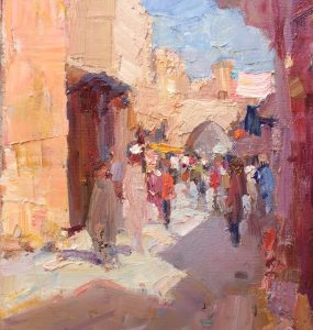 Marrakesh Medina, by Barry John Raybould, 22cm x 30cm, Oil on Linen, , 2020