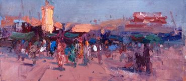 Cat.-No.-1321-Marrakesh-Jemaa-el-fna-12.5cm-x-25cm-Oil-on-Canvas-2020