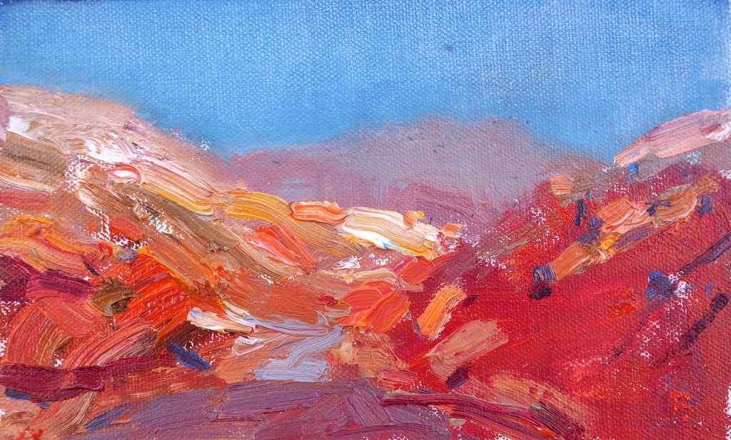 Plein air painting in Morocco: Telouet Sunset 2