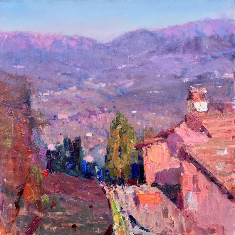Bibola, Italy, by Barry John Raybould, 40cm x 40cm, Oil on Canvas, 2019