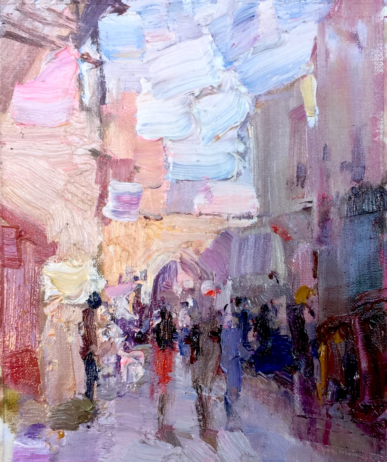 Cat. No. 1314 Marrakesh Alley - 20cm x 15cm? - Oil on Canvas - 2020 