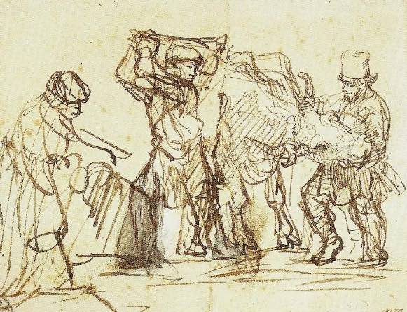 how to do a gesture drawing by Rembrandt