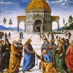 Example of Linear Perspective in fresco by Pietro Perugino. The Delivery of the Keys