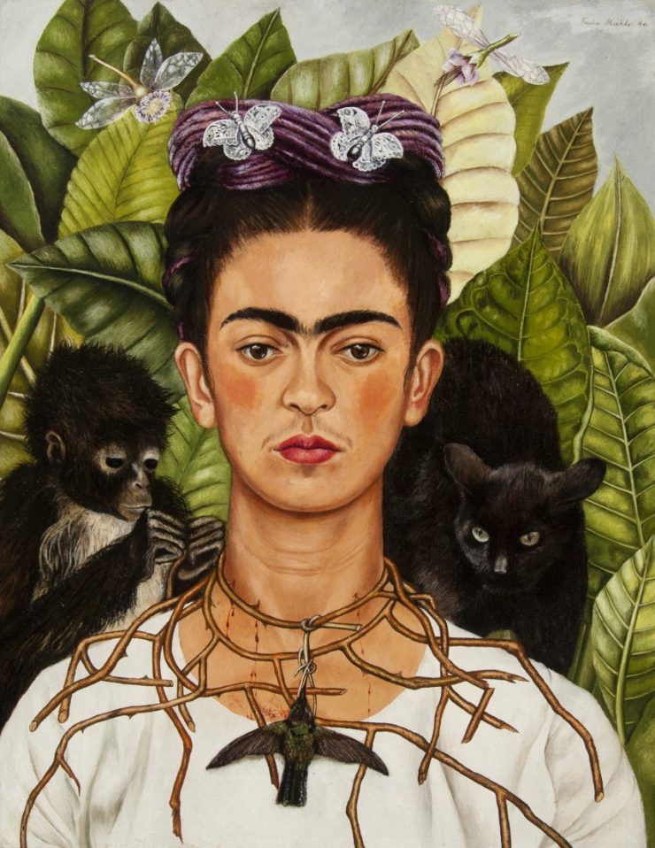 Frida Kahlo Self-portrait With Hummingbird and Thorn