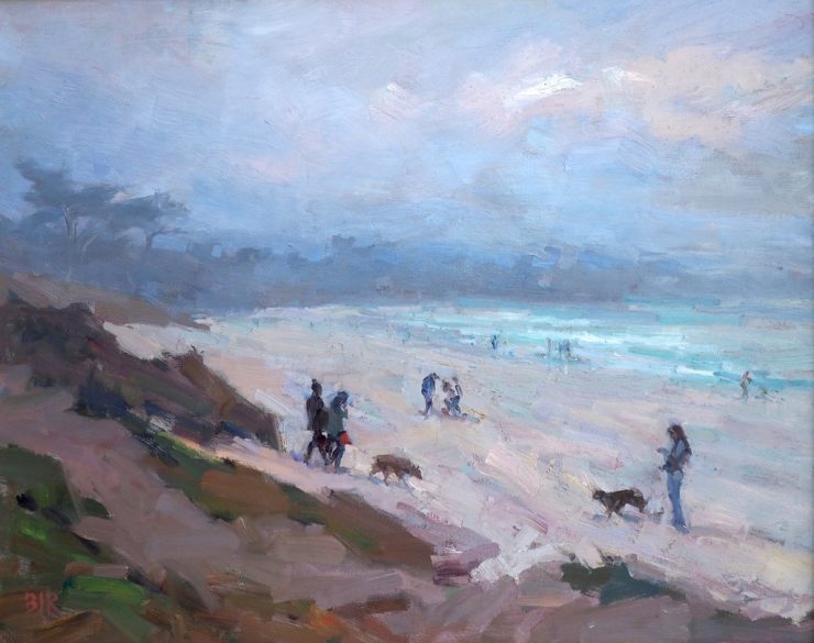 Cat. No. 1022 Best Friends Carmel Beach - 24in x 30in - Oil on Canvas