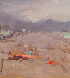 Cat. No. 1386 Beach in Montenegro - 30cm x 40cm - Oil on Linen - 2020