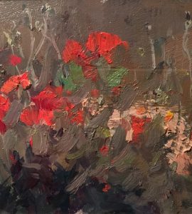 Pianello-Poppies Oil on Linen by Barry John Raybould