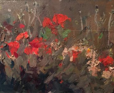 Pianello-Poppies Oil on Linen by Barry John Raybould