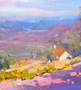Landscape oil painting: Via Montenegro Valley, by Barry John Raybould