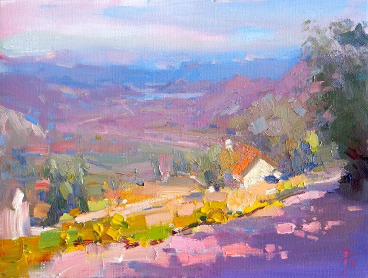 Landscape oil painting: Via Montenegro Valley, by Barry John Raybould