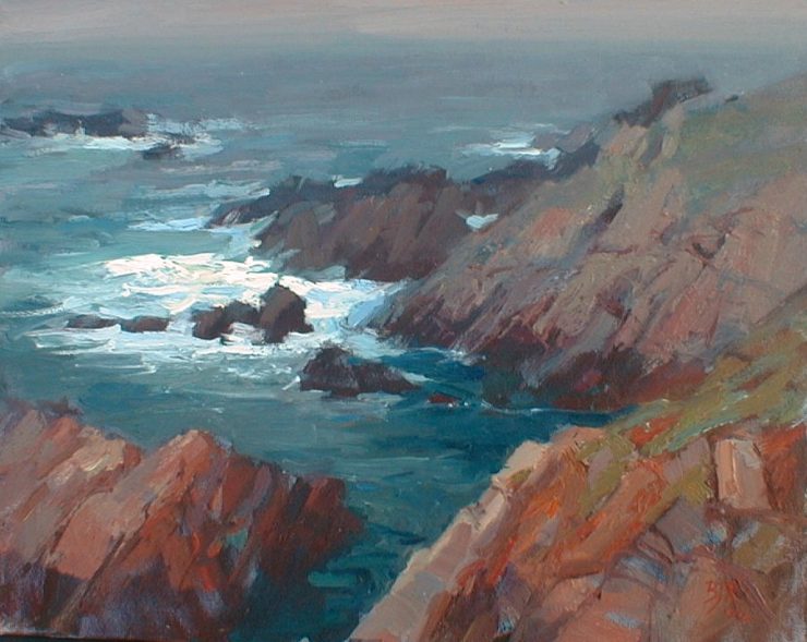 Hazy Afternoon, Big Sur by Barry John Raybould, Oil on Canvas