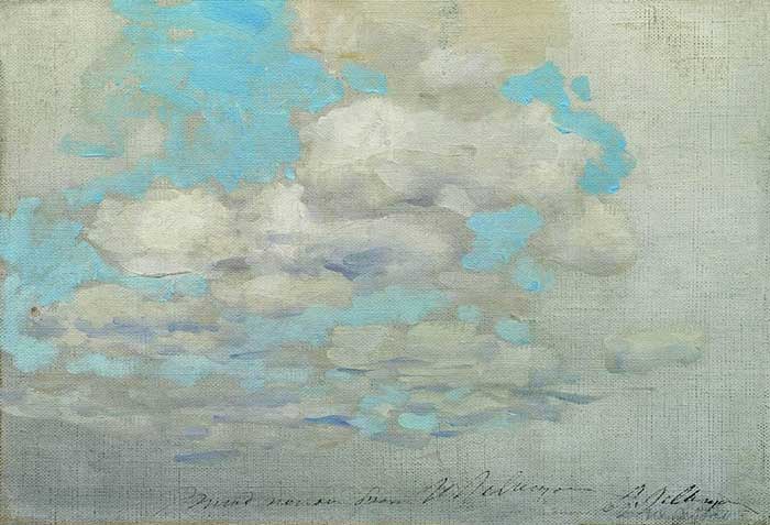Painting clouds in oils - oil painting by Isaac-Levitan