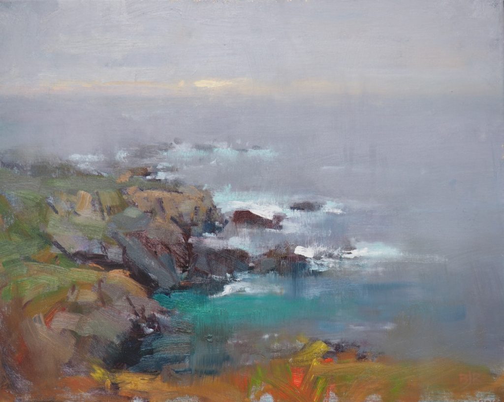 Moody Evening Garrapata Big Sur, by Barry John Raybould, 16in x 20in, Oil on Canvas, 2016