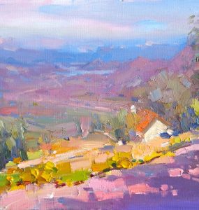 Gluhi Do Valley, Montenegro, by Barry John Raybould, 30cm x 40cm, Oil on Canvas, 2021. An example of painting landscapes in oils.