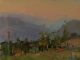 oil painting landscape of Dusk Over Quercia, Italy, by Barry John Raybould