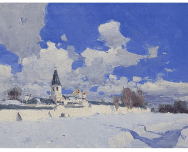 snowscape by contemporary Russian Impressionist painter Ivetta Lokhmatova