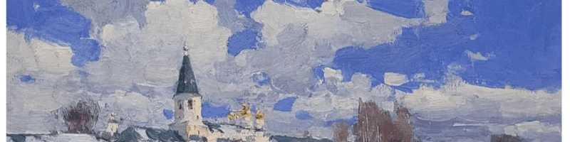 snowscape by contemporary Russian Impressionist painter Ivetta Lokhmatova